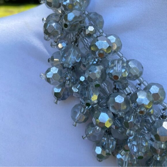 VINTAGE GERARD YOSCA NECKLACE CHOKER BIB STATEMENT CRYSTALS USA DESIGNER 16” - Picture 6 of 11